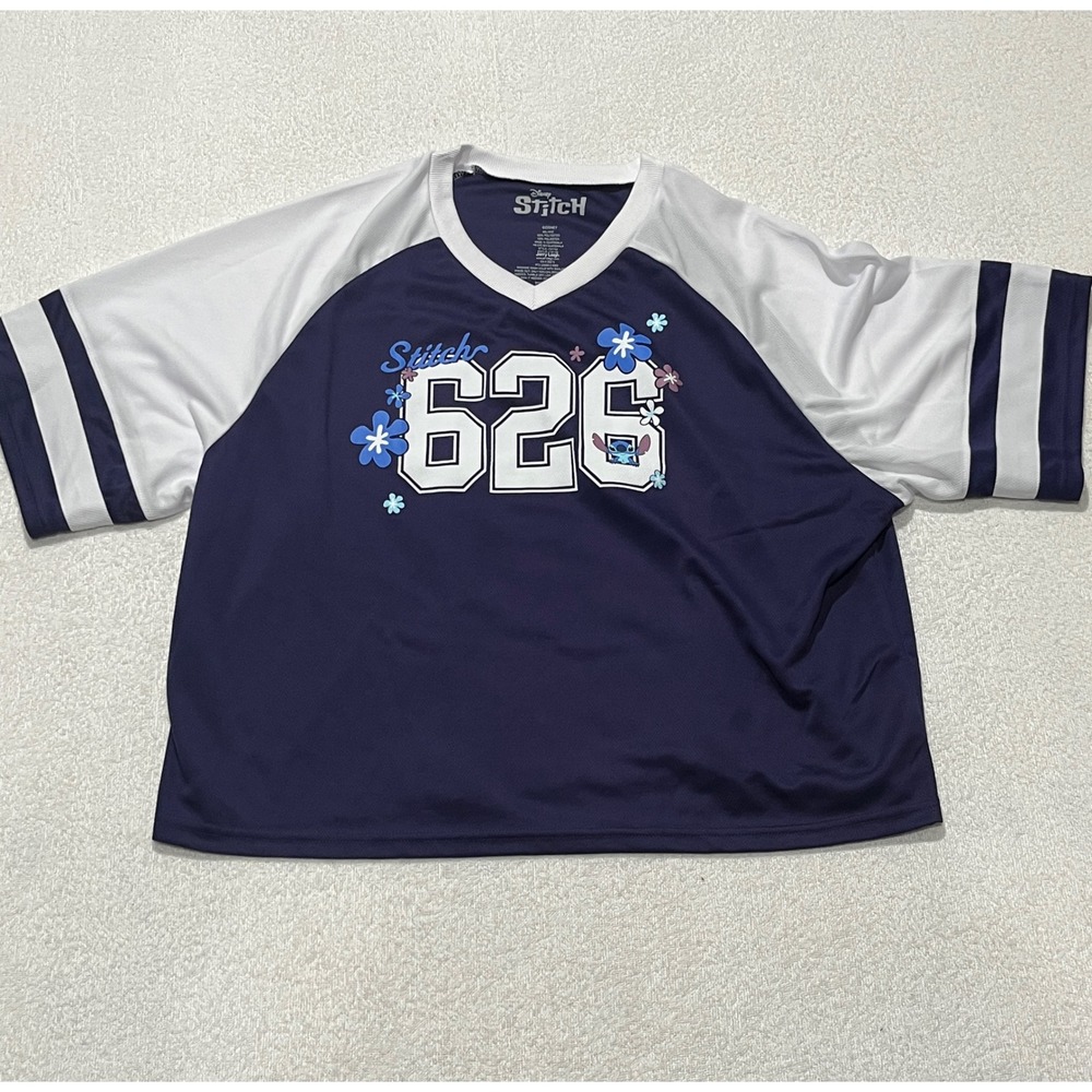 NEW!! Disney Lilo and Stitch Sports Jersey #626 Blue and White - Size: XXL/XXG
